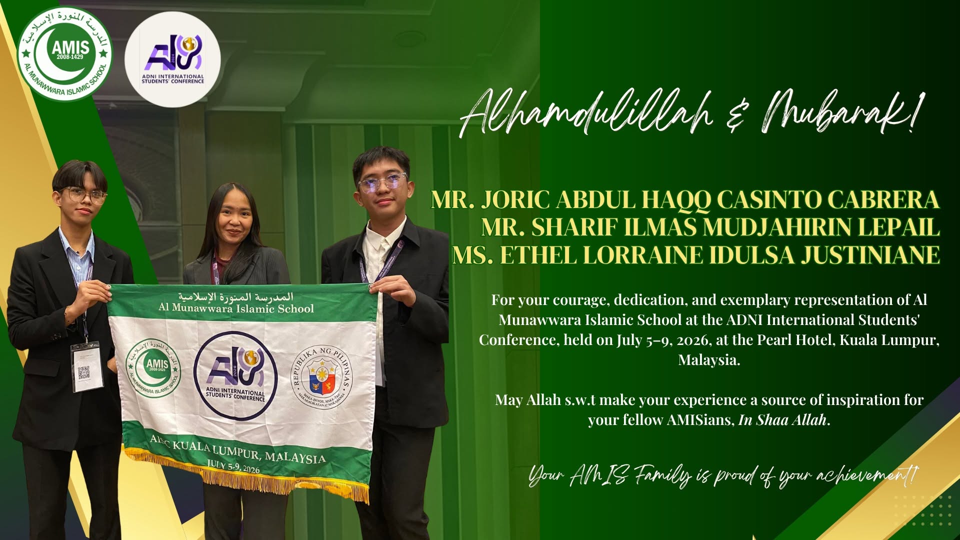 AMIS Brings Home Two Major Awards at the ADNI International Students Conference! 🏆🇲🇾